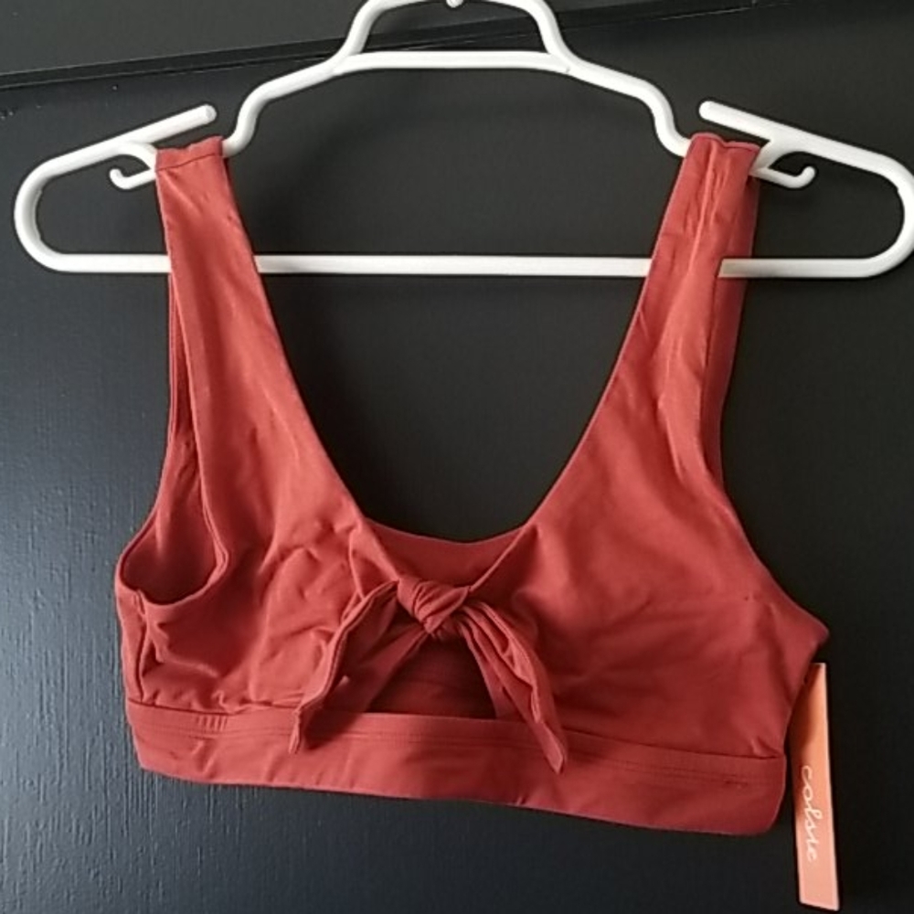 Colsie knot front bandeau bra/top